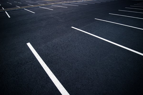 freshly paved parking spaces